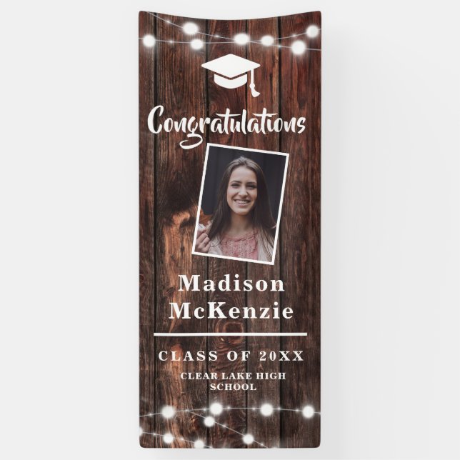 Congrats Graduation Party Rustic Modern 2 - Photo  Banner (Vertical)