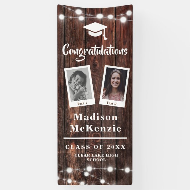 Congrats Graduation Party Rustic Modern 2 - Photo Banner (Vertical)