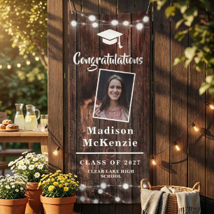 Congrats Graduation Party Rustic Modern 2 - Photo  Banner