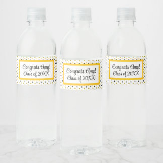 Congrats Graduation Personalised Class of 2025 Water Bottle Label