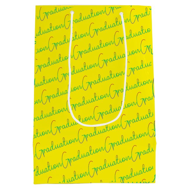 Congrats Graduation Wrapping Paper Medium Gift Bag (Back)