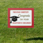 Congrats! Master's Degree Graduation Yard Sign