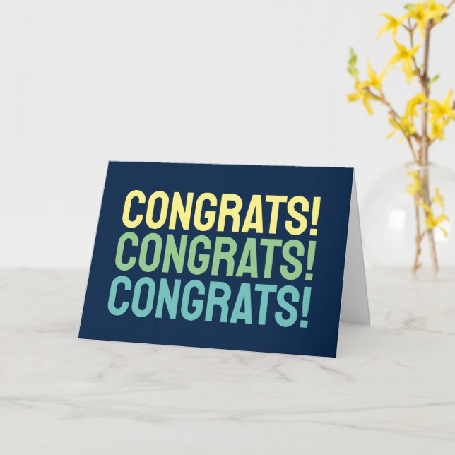 Congrats! Modern congratulations greeting card (Yellow Flower)