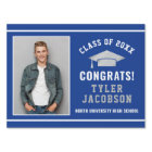 Congrats Modern Royal Blue Custom Photo Graduation