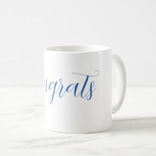 congrats name blue stylish graduation date year coffee mug