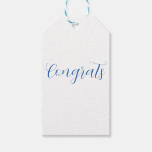 congrats name blue stylish graduation date year gift tags