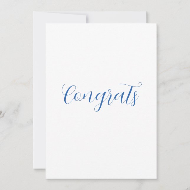 congrats name blue stylish graduation date year invitation (Front)