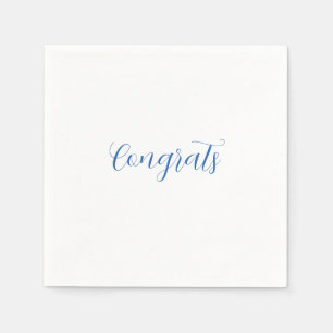congrats name blue stylish graduation date year napkin
