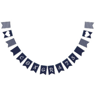 Congrats Navy Glitter Preppy Bunting Bunting