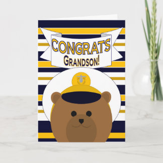 Congrats - Navy Grandson Card