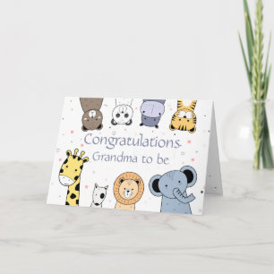 Congrats New Baby Fun Animal Cartoons Grandma Card