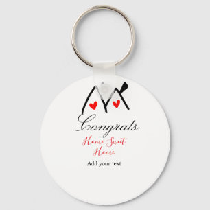 Congrats new home owner real estate inauguration t key ring
