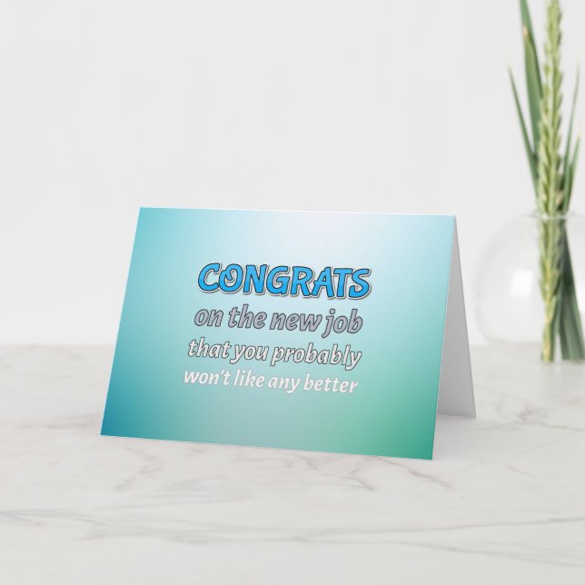 Congrats new job humour card (Front)