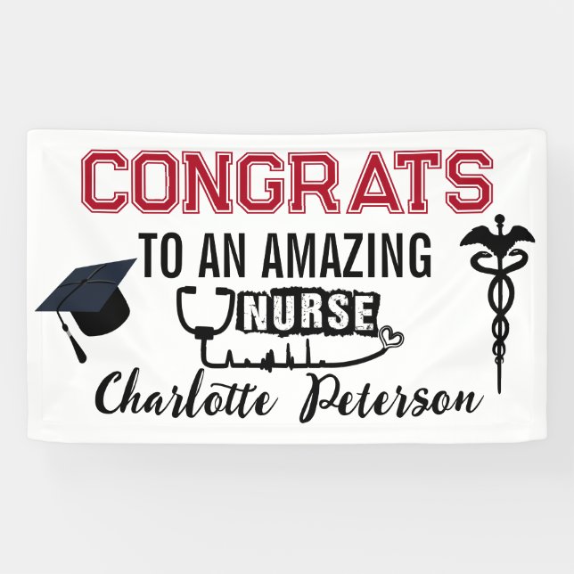 Congrats Nurse Graduation Banner (Horizontal)