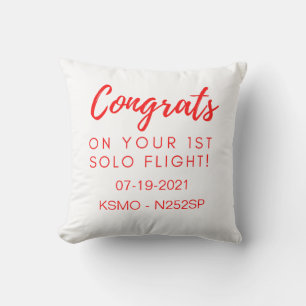Congrats on 1st solo - customisable pillow