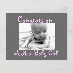 Congrats on, A New Baby Girl! Announcement Postcard