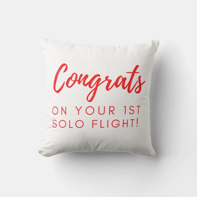 Congrats on first solo flight cushion (Front)