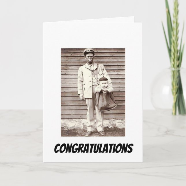 Congrats on New Baby Fun Vintage Photo Card (Front)