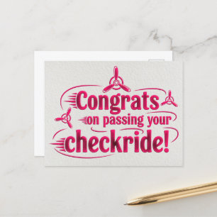 Congrats on passing your checkride! postcard