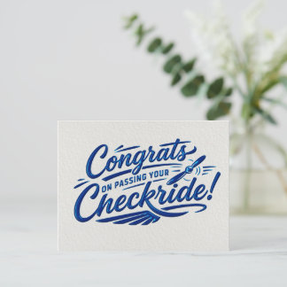 Congrats on passing your checkride!  postcard