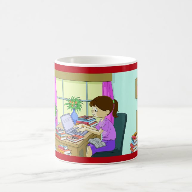 Congrats on PhD Degree, Funny Books, Cute Girl  Coffee Mug (Center)