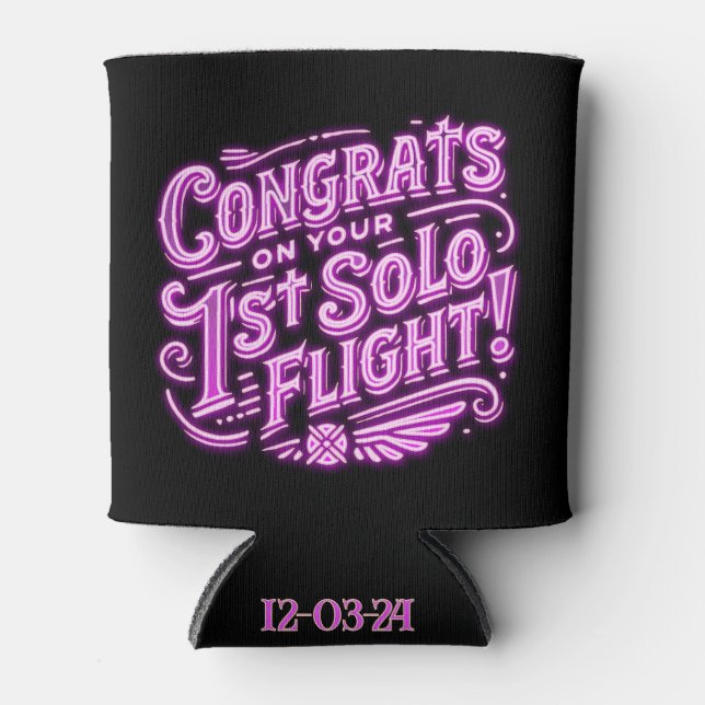 Congrats on your 1st Solo Flight Can Cooler (Front)