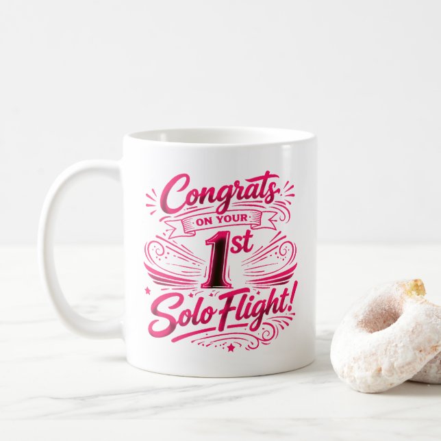 Congrats on your 1st Solo Flight Coffee Mug (With Donut)
