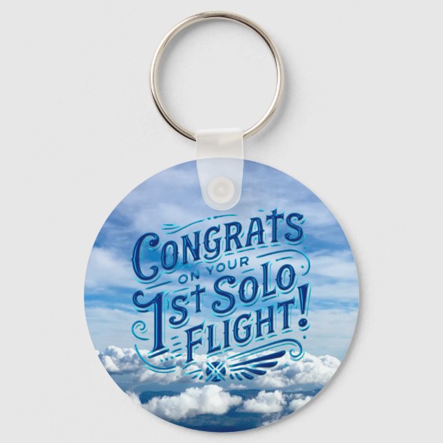 Congrats on your 1st Solo Flight Key Ring (Front)