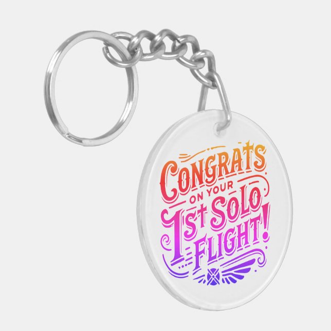 Congrats on your 1st Solo Flight Key Ring (Front Left)