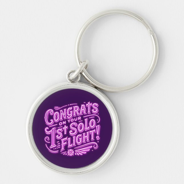 Congrats on your 1st Solo Flight Key Ring (Front)