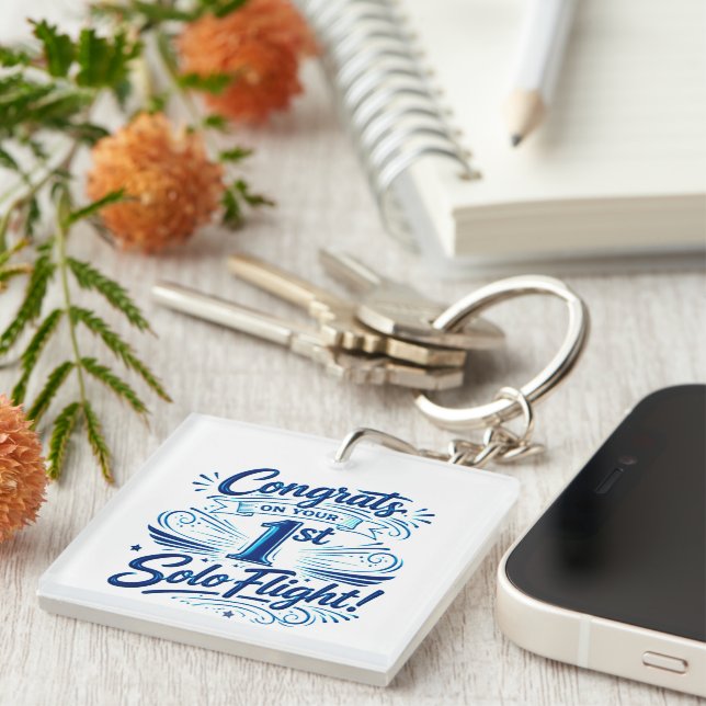 Congrats on your 1st Solo Flight Key Ring (Front Right)