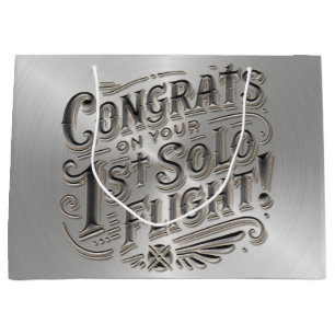 Congrats on your 1st Solo Flight Large Gift Bag