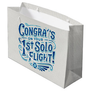 Congrats on your 1st Solo Flight Large Gift Bag