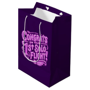 Congrats on your 1st Solo Flight Medium Gift Bag
