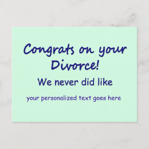 Congrats on your Divorce Postcard