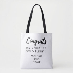 Congrats on your first solo - customisable tote bag