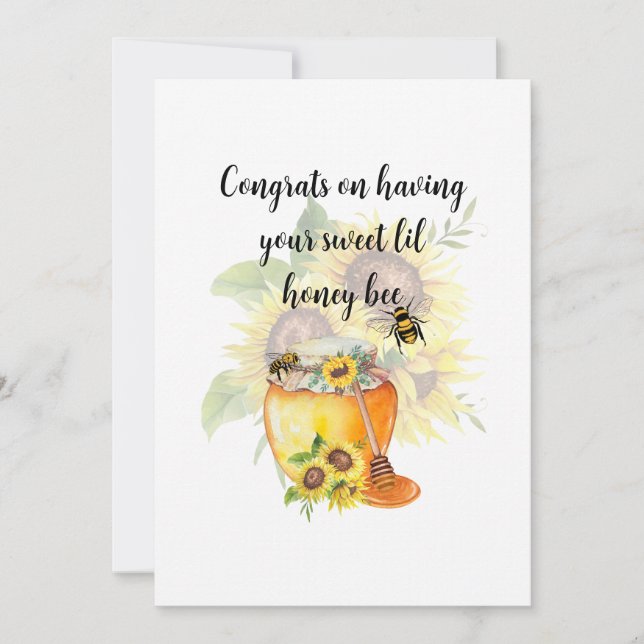 Congrats on your honey bee baby announcement  (Front)