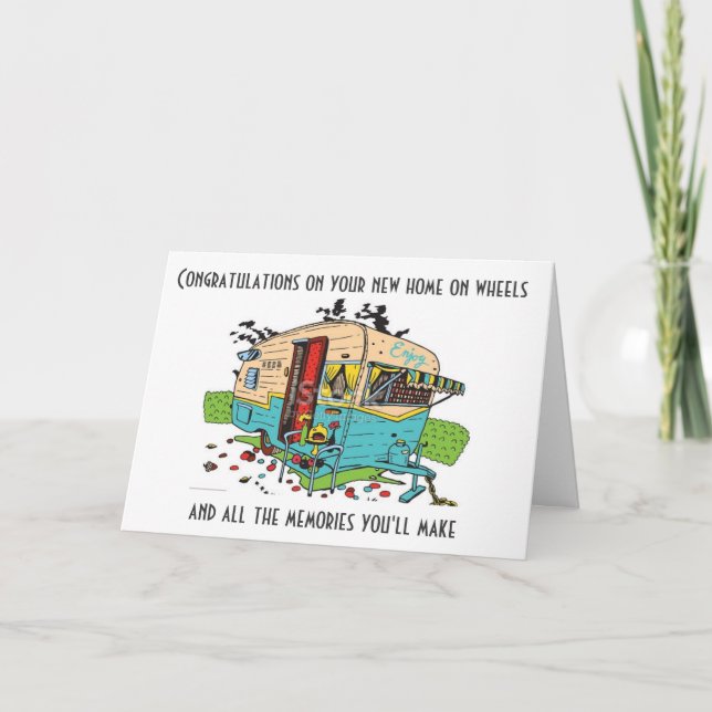 CONGRATS ON "YOUR NEW HOME ON WHEELS" CARD (Front)