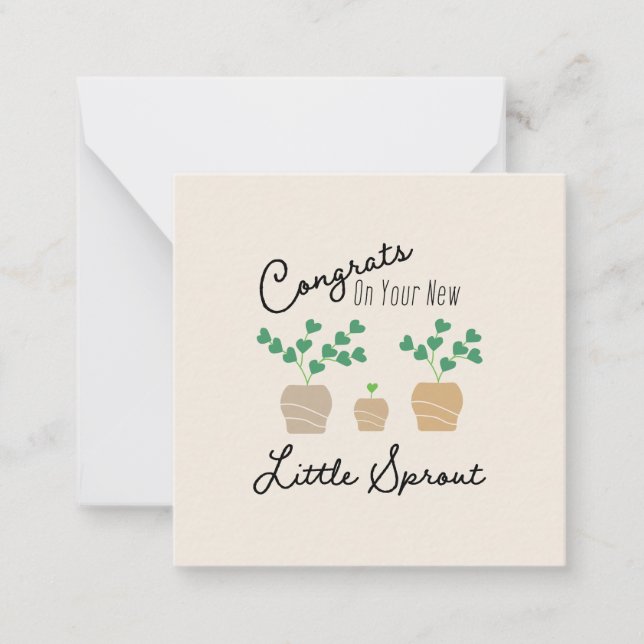 Congrats on Your New Little Sprout Baby Card (Front)