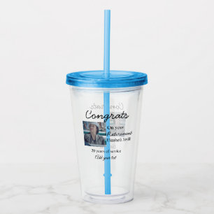 Congrats on your retirement add photo name date mi acrylic tumbler