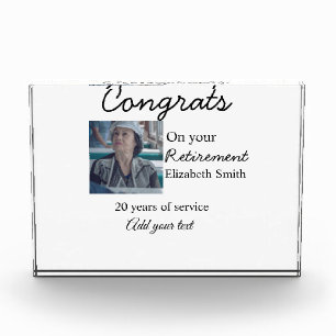 Congrats on your retirement add photo name date mi block