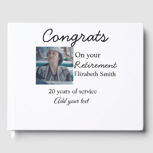 Congrats on your retirement add photo name date mi guest book