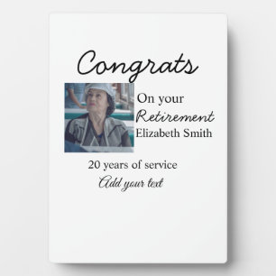 Congrats on your retirement add photo name date mi plaque