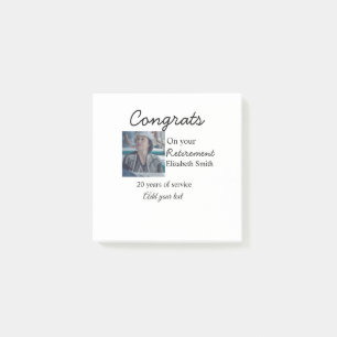 Congrats on your retirement add photo name date mi post-it notes