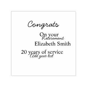 Congrats on your retirement add photo name date mi self-inking stamp