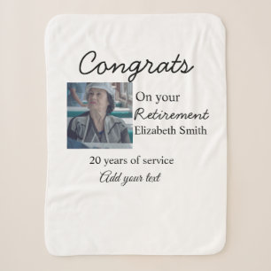 Congrats on your retirement add photo name date mi sherpa blanket
