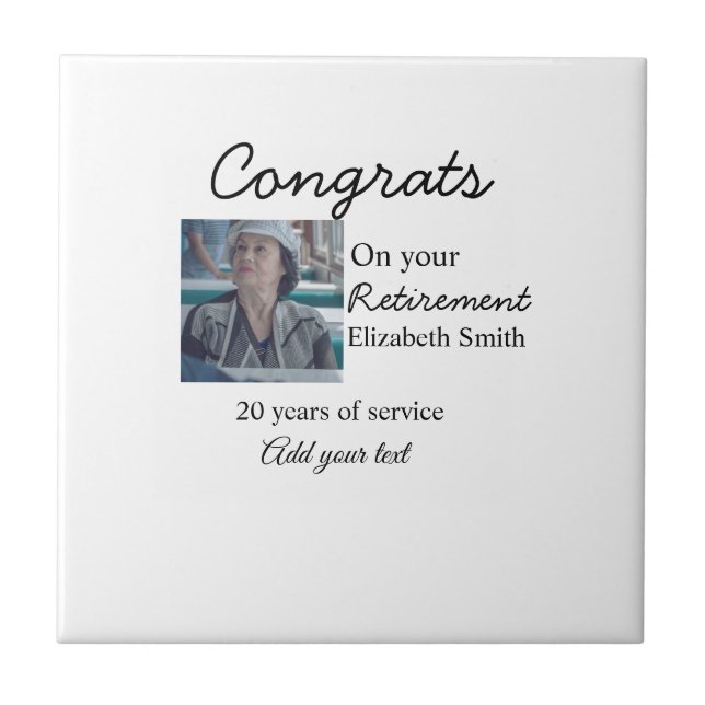 Congrats on your retirement add photo name date mi tile (Front)