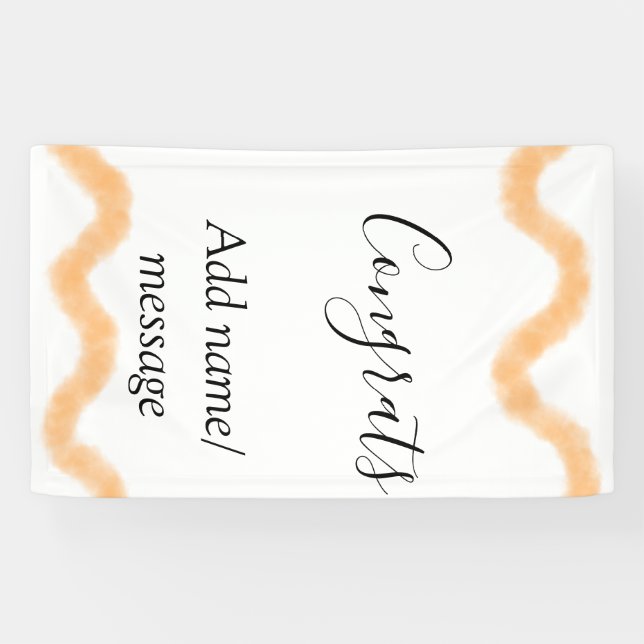 Congrats orange spiral Spanish border boho retro n Banner (Horizontal)