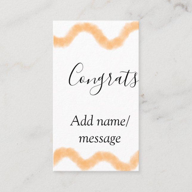 Congrats orange spiral Spanish border boho retro n Business Card (Front)