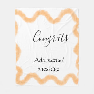 Congrats orange spiral Spanish border boho retro n Fleece Blanket